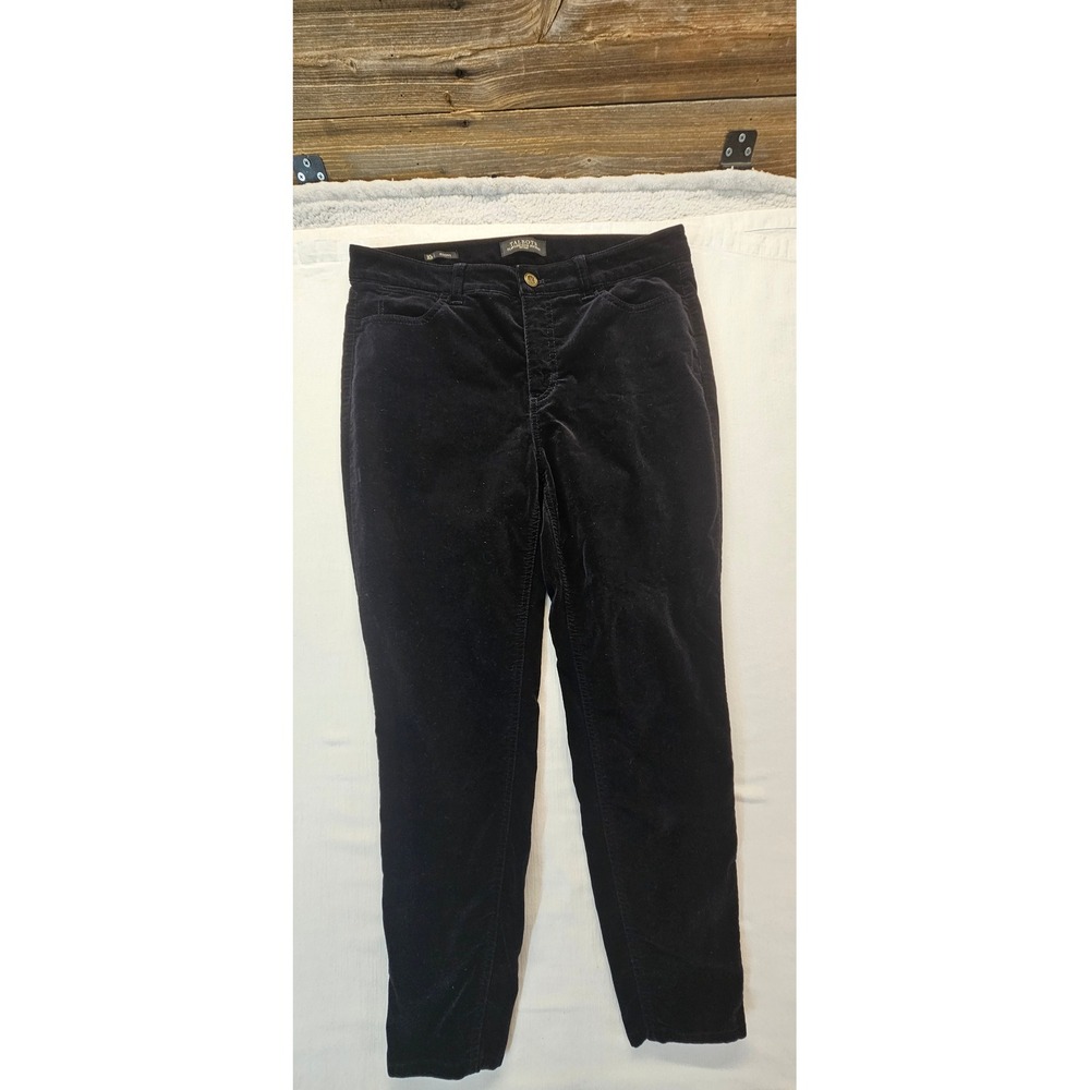 Talbots Womens Black Velvet Jeggings Petite 10P Slim Five Pocket Stretch Pants